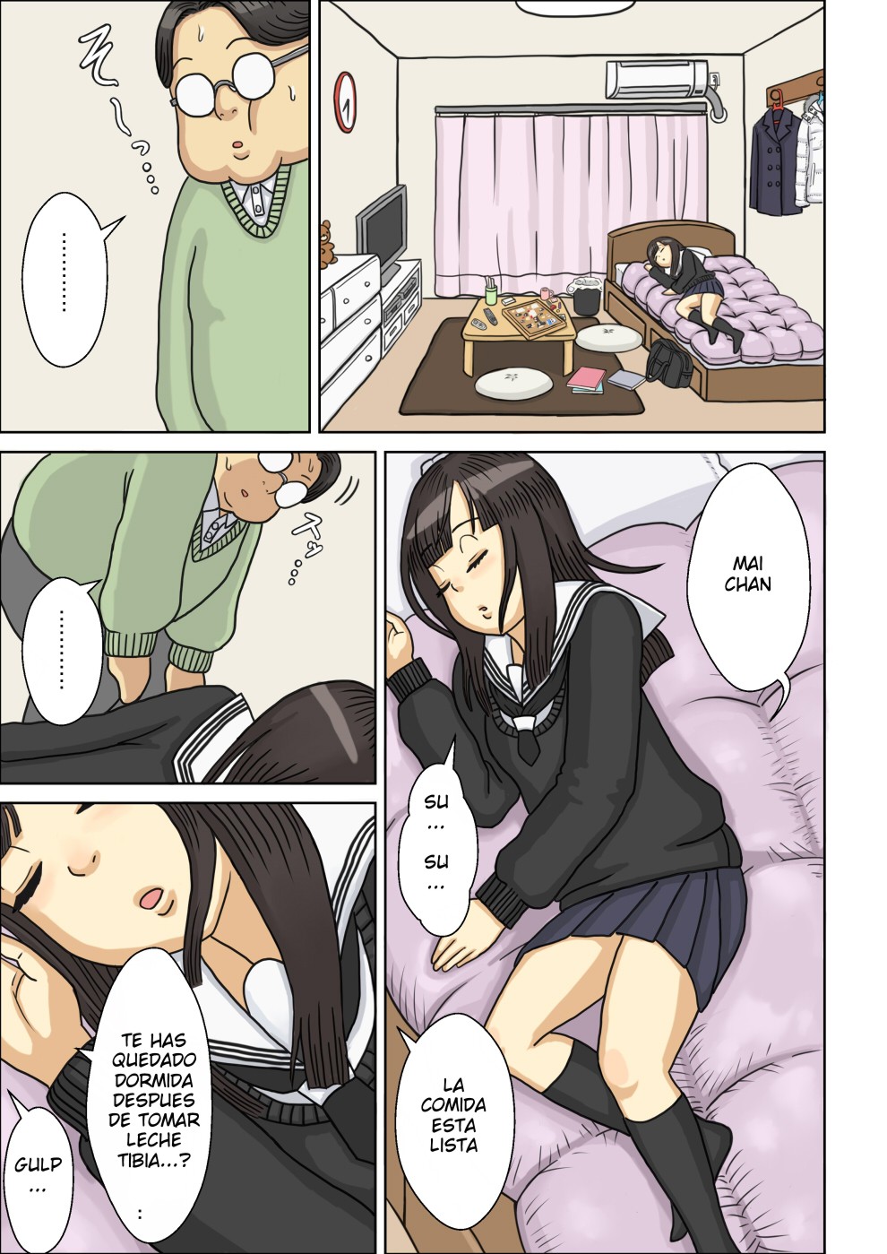Nemuraseta JK Tsureko ni, Nettori Sumata Bukkake Nakadashi | Sexo Crural y Bukkake Húmedo Con la JK de un Matrimonio Anterior Dormida page 8 full