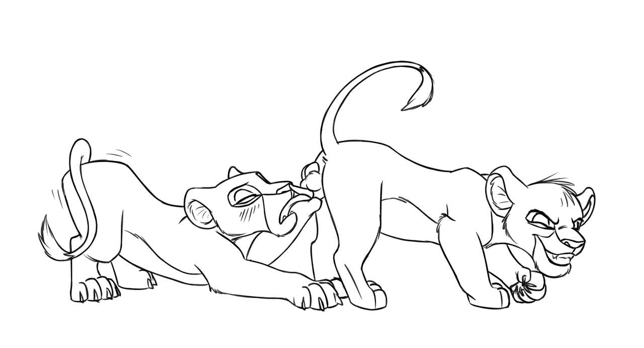 Simba and Nala B&amp;W page 2 full