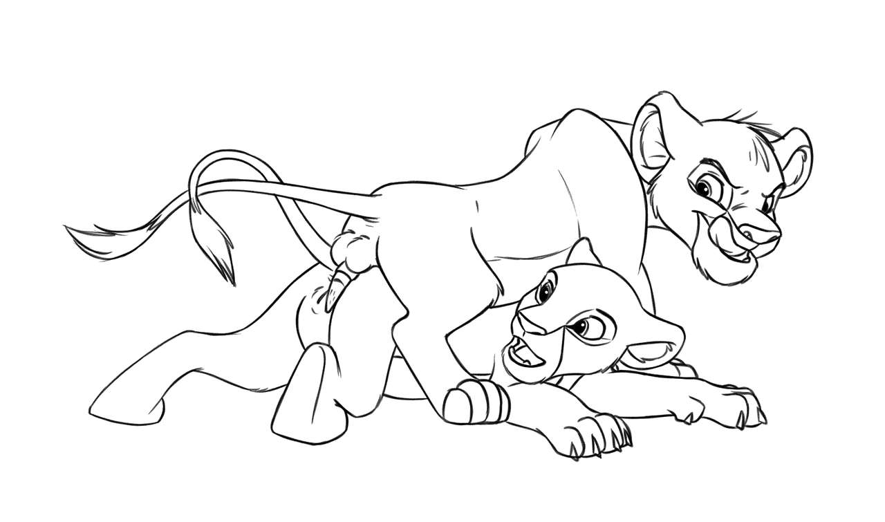 Simba and Nala B&amp;W page 3 full