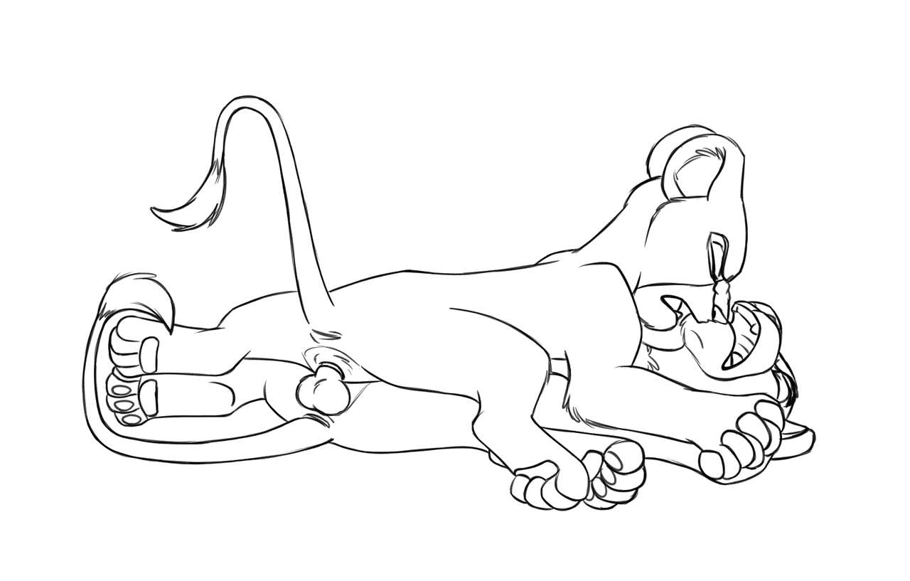 Simba and Nala B&amp;W page 6 full