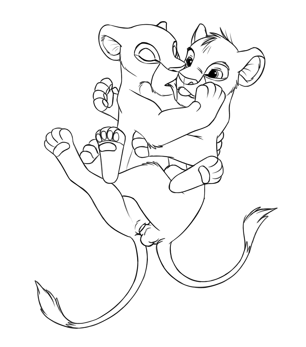 Simba and Nala B&amp;W page 7 full
