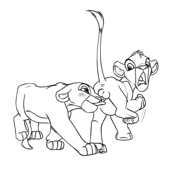 Simba and Nala B&amp;W cover