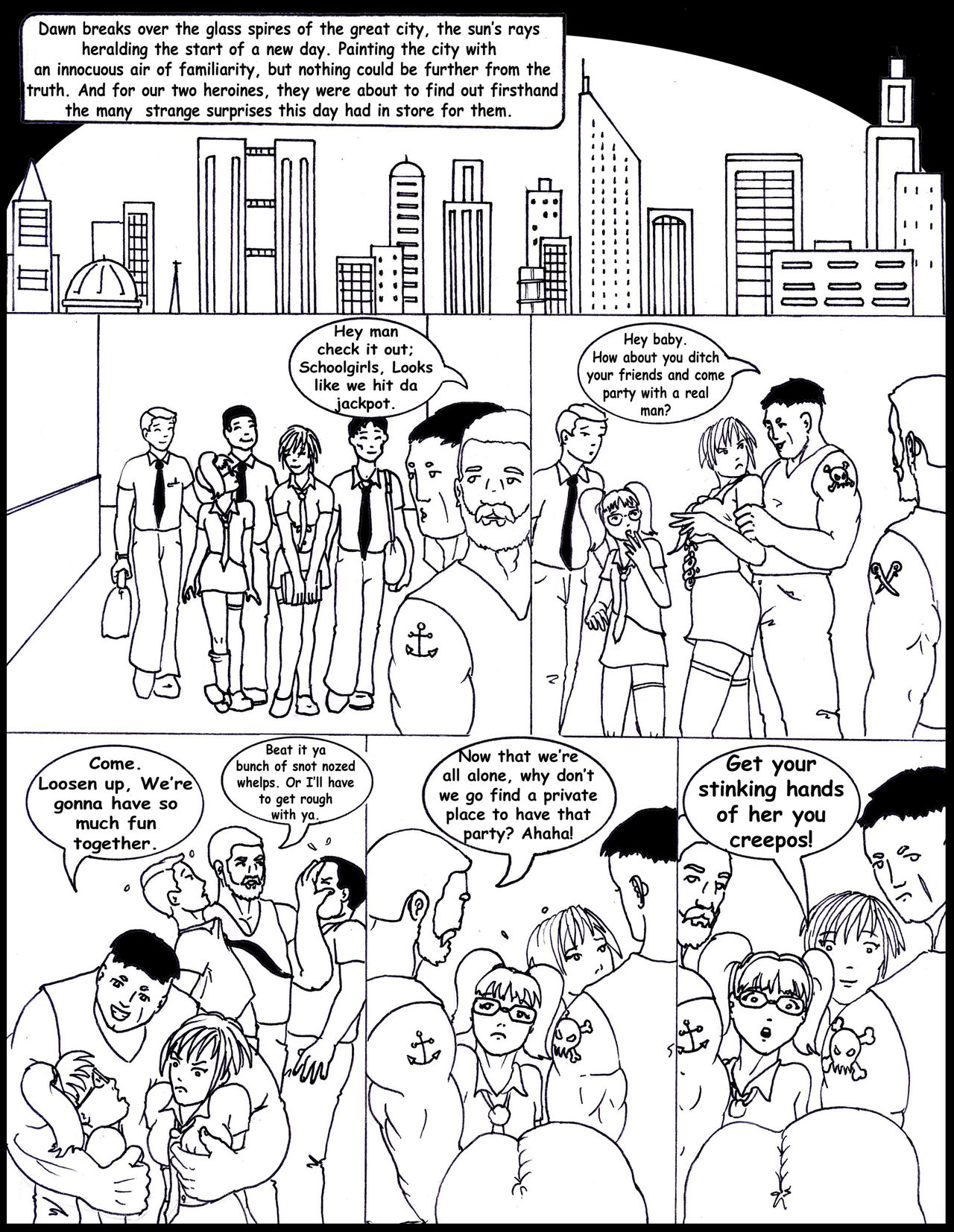 Schoolgirls vs the Terrible Tunderbeast page 1 full