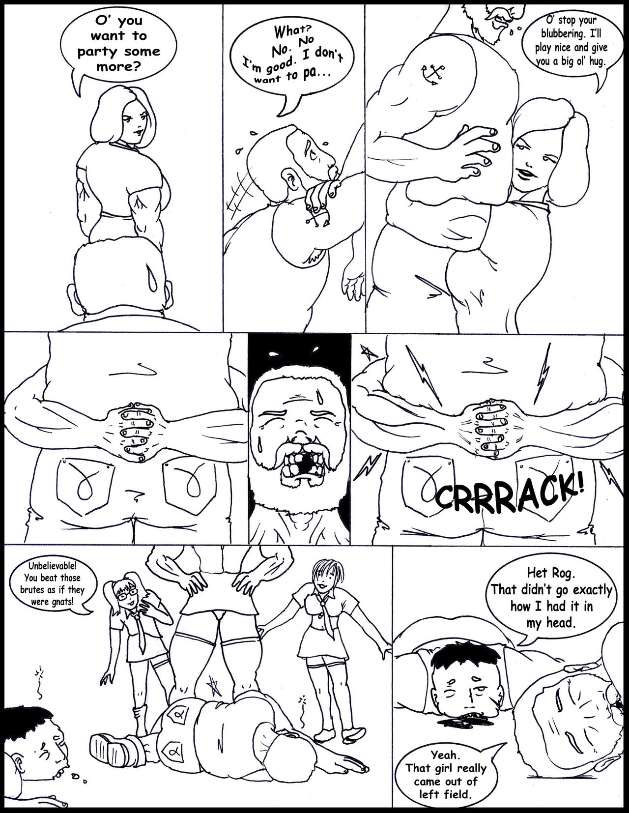 Schoolgirls vs the Terrible Tunderbeast page 4 full