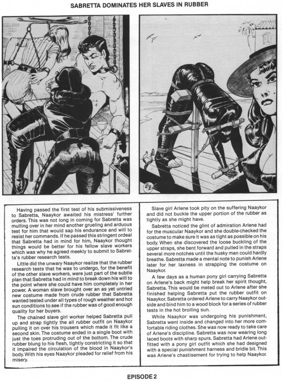 Sabretta dominate her slaves in rubber page 2 full