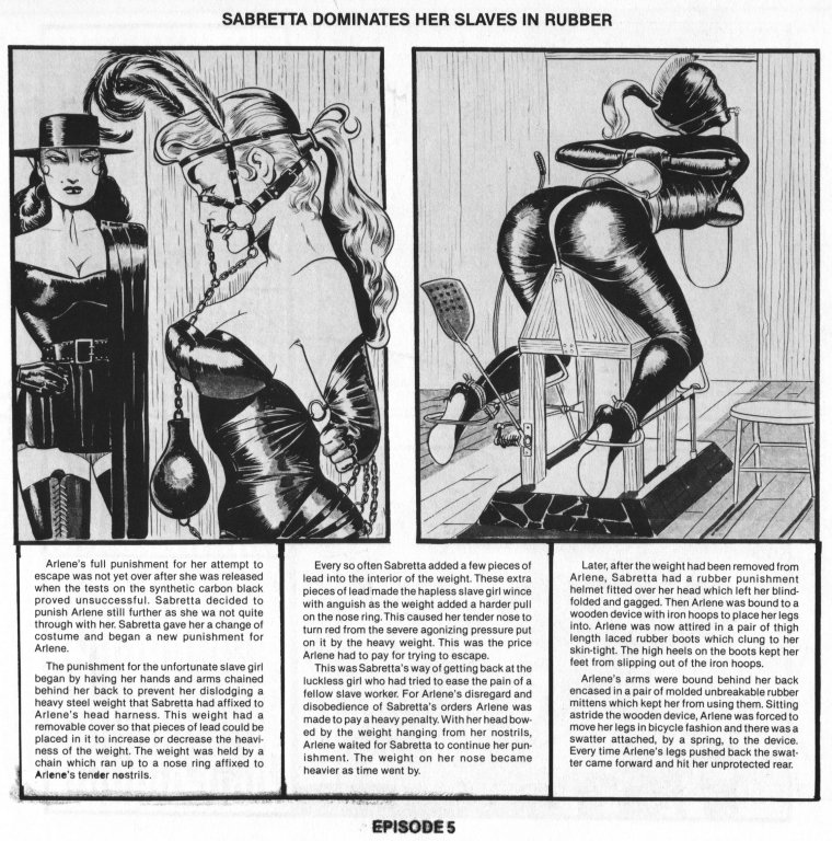 Sabretta dominate her slaves in rubber page 5 full