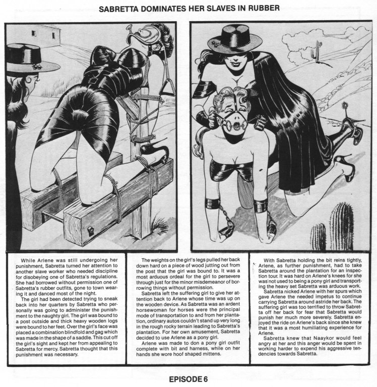 Sabretta dominate her slaves in rubber page 6 full