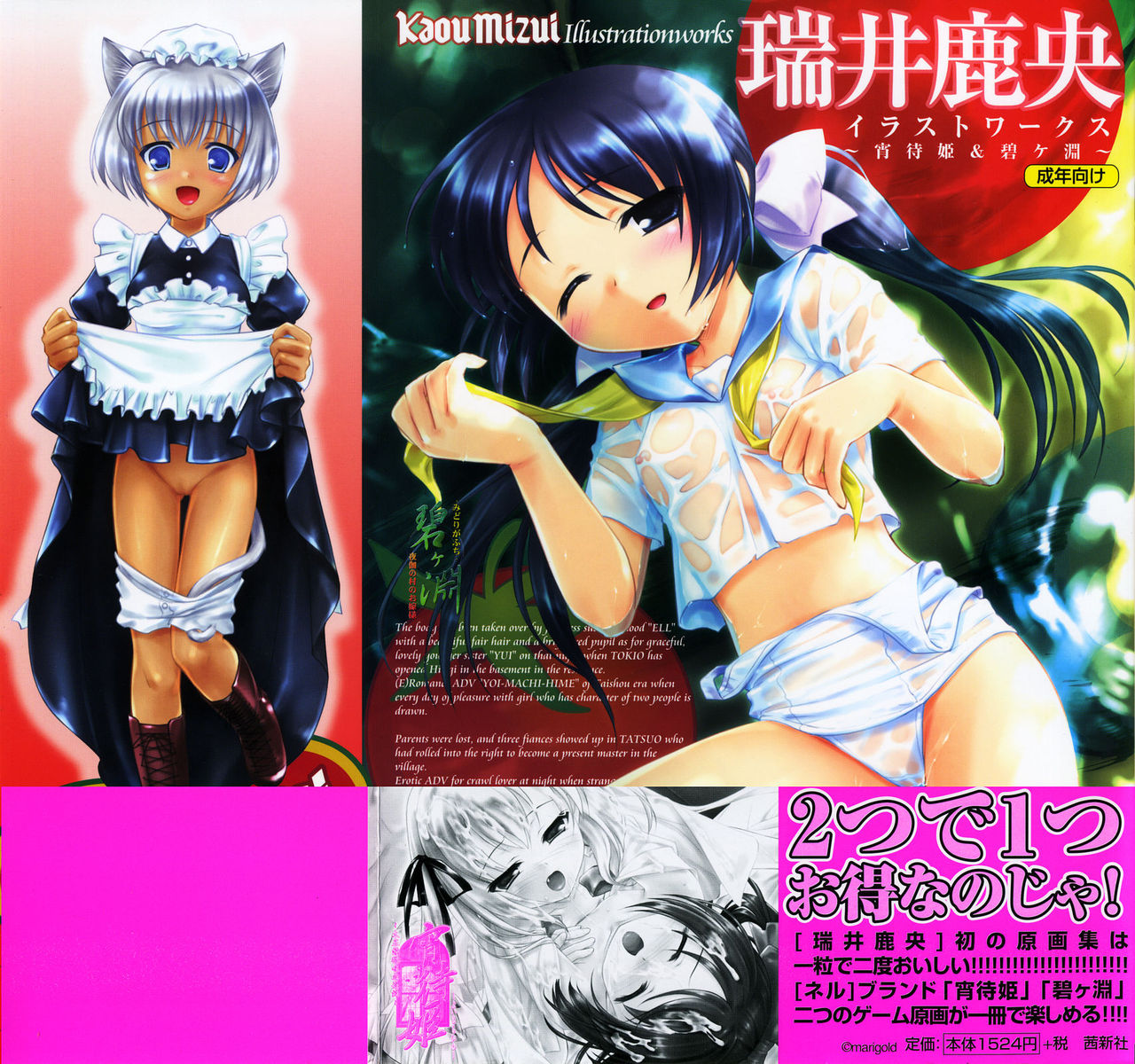 Mizui Kaou Illustration Works ~Yoi Machi Hime &amp; Midori ga Fuchi~ page 1 full