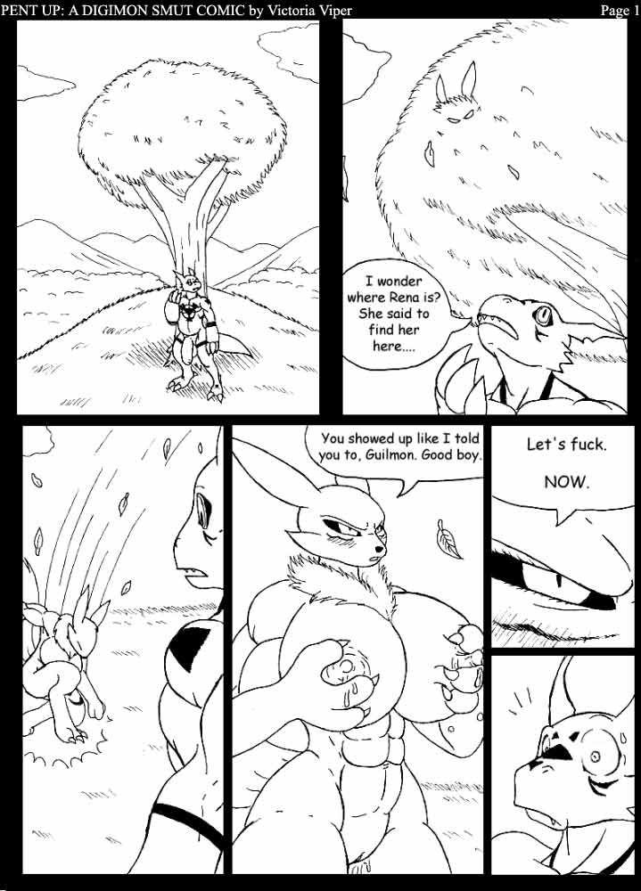 Pent Up: A Digimon Smut Comic page 1 full