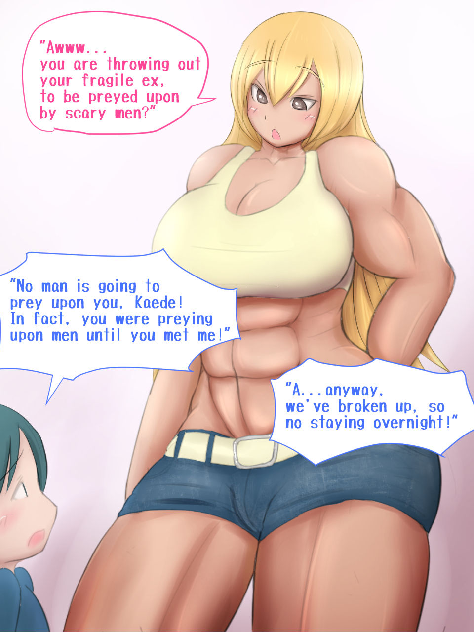 Futanari Kinniku Musume ni Shota ga Gangan Okasareru CG Shuu - Junai Gyaku Rape!! | Hermaphrodite × Muscle Daughter × Shota pure love ☆ Reverse Rape!! page 6 full
