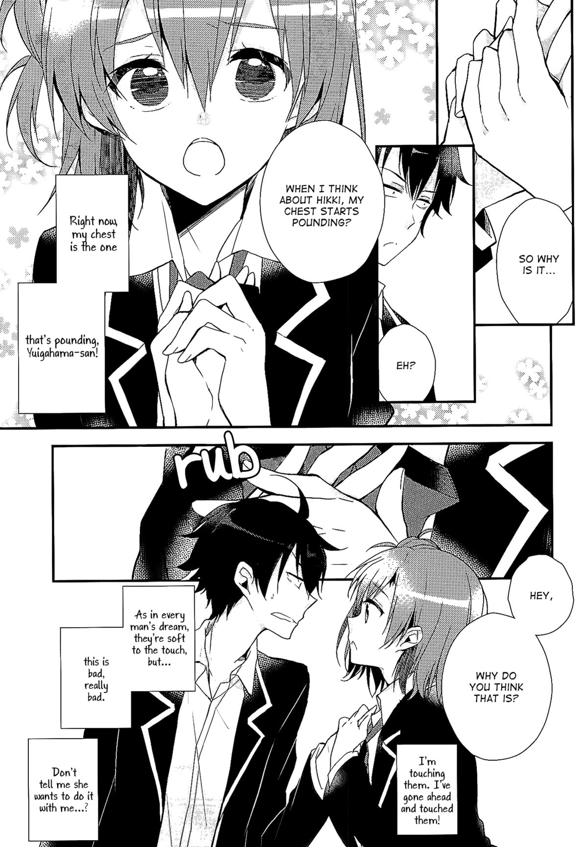 Chotto, Yuigahama-san chika sugimasu yo. | Wait a minute, you're getting too close, Yuigahama-san. page 10 full