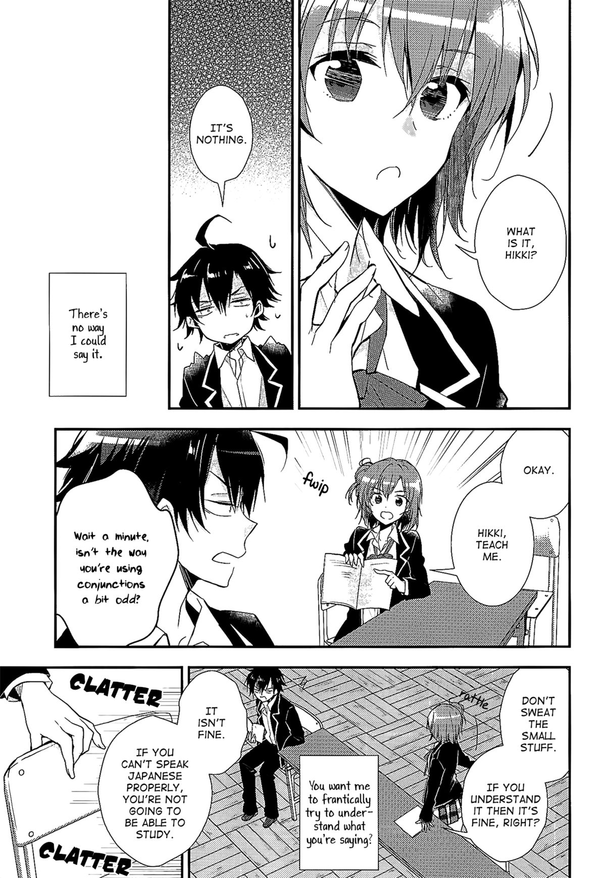 Chotto, Yuigahama-san chika sugimasu yo. | Wait a minute, you're getting too close, Yuigahama-san. page 6 full