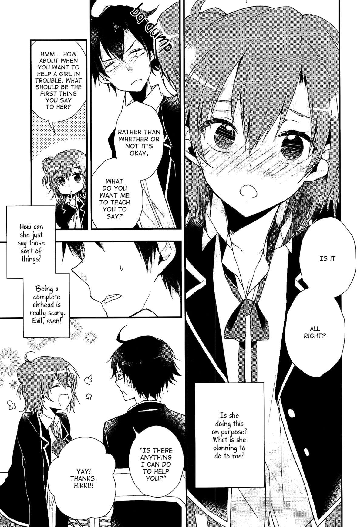 Chotto, Yuigahama-san chika sugimasu yo. | Wait a minute, you're getting too close, Yuigahama-san. page 8 full