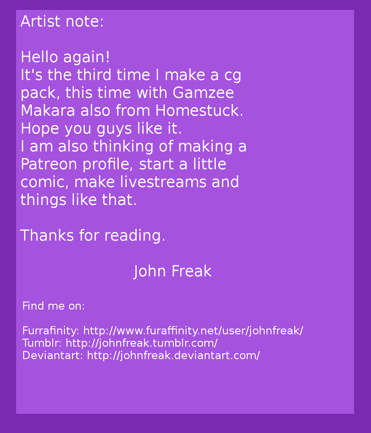 Bara Gamzee Makara- HONK HONK CG PACK page 2 full