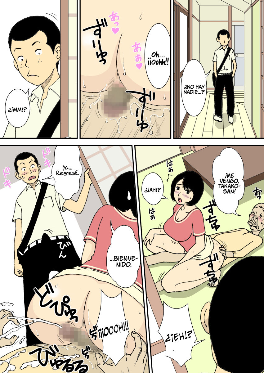 Oji-chan to Gifu to Giri no Musuko to, Kyonyuu Yome. | El Abuelo, el Suegro, el Hijastro y la Novia Tetuda  =P666F= page 9 full