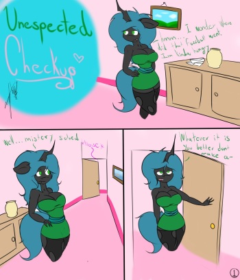 Unespected Checkup and Shower Time with fluffle puff and queen chrysalis cover