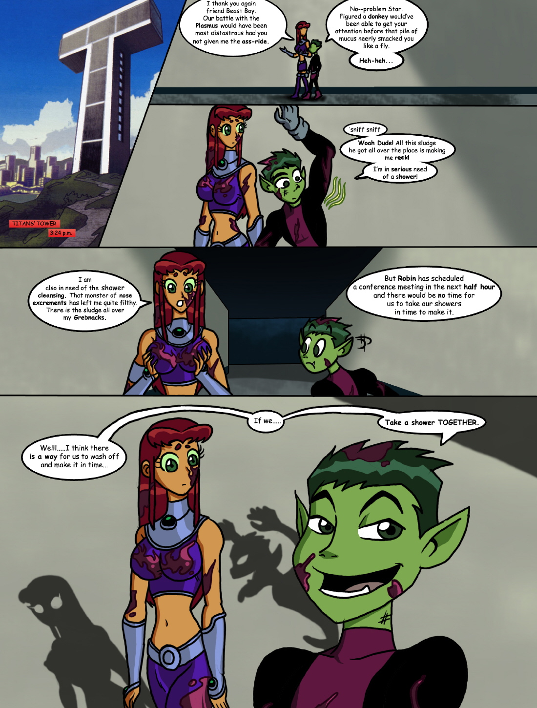 Starfire's Shared Shower page 2 full