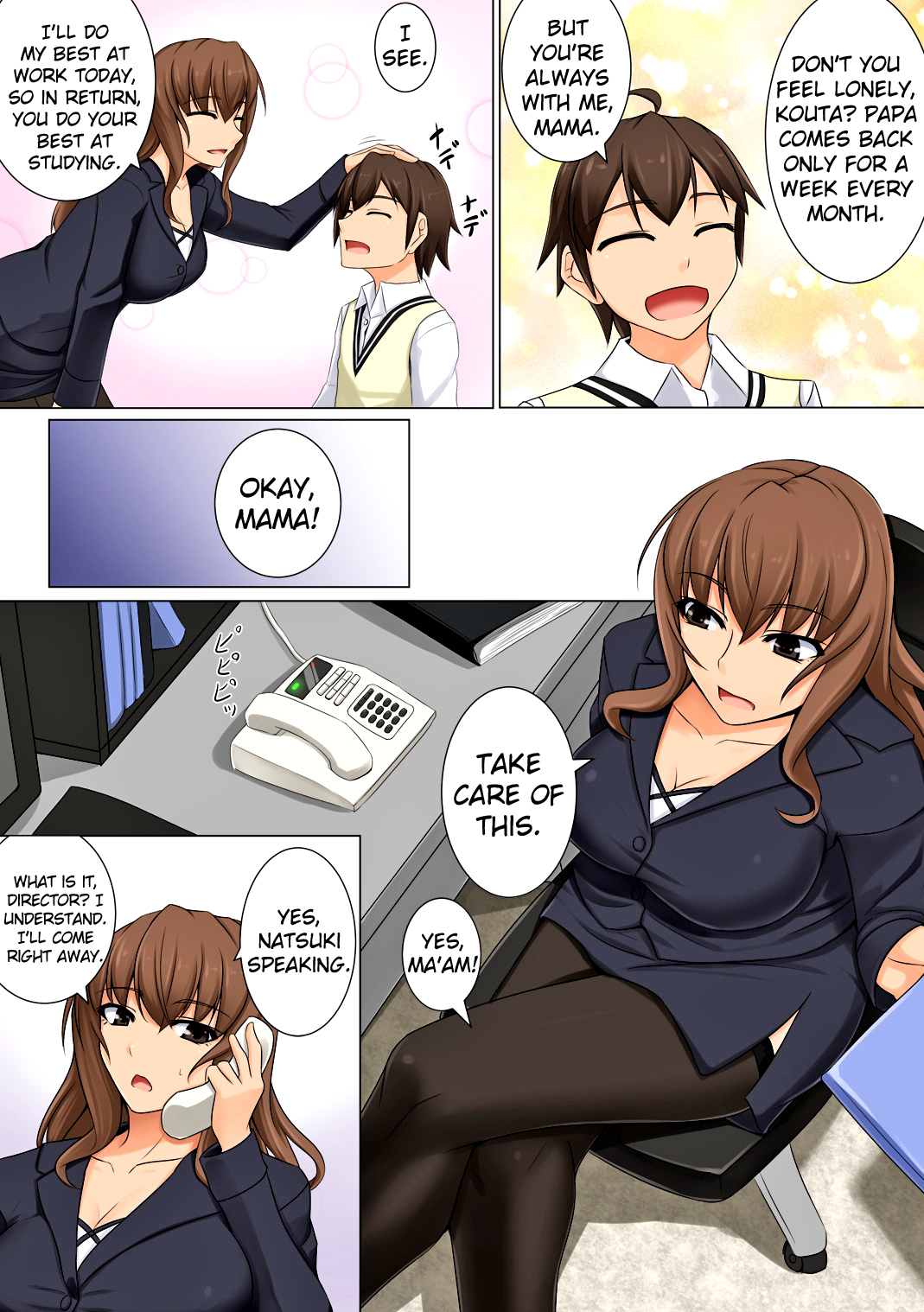 Mama ga Kakurete Seisettai ~Daisuki na Mama ga Ie de Azukatta Shachou no Kuso Musuko no Chinpo no Toriko ni Sarete ita~ page 4 full